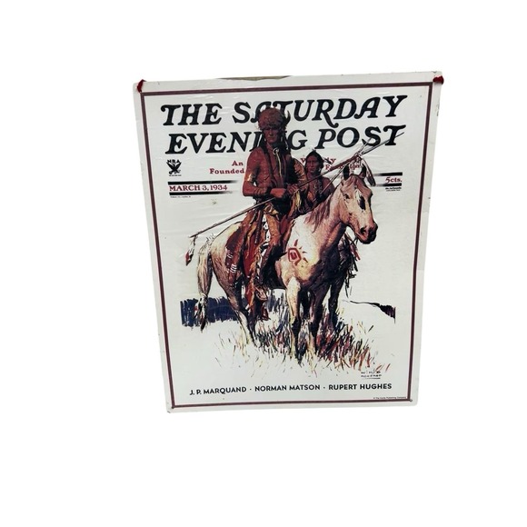 Other - Vintage‎ Saturday Evening Post Metal Tin Sign – March 3, 1934 Western Cover